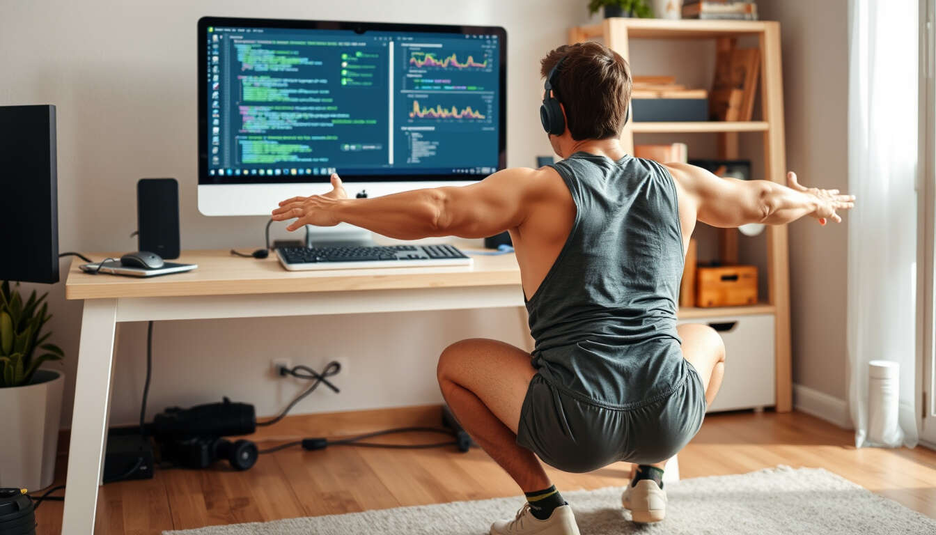 Discover practical home workout plans tailored to support software developers in maintaining physical and mental health. Learn how simple exercises can aid in stress management, improve posture, and promote overall well-being for a balanced professional life.